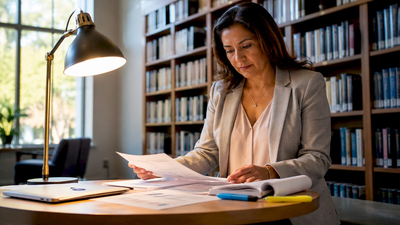 1783581659024_Investor-reviewing-real-estate-financing-documents Investor reviewing real estate financing documents