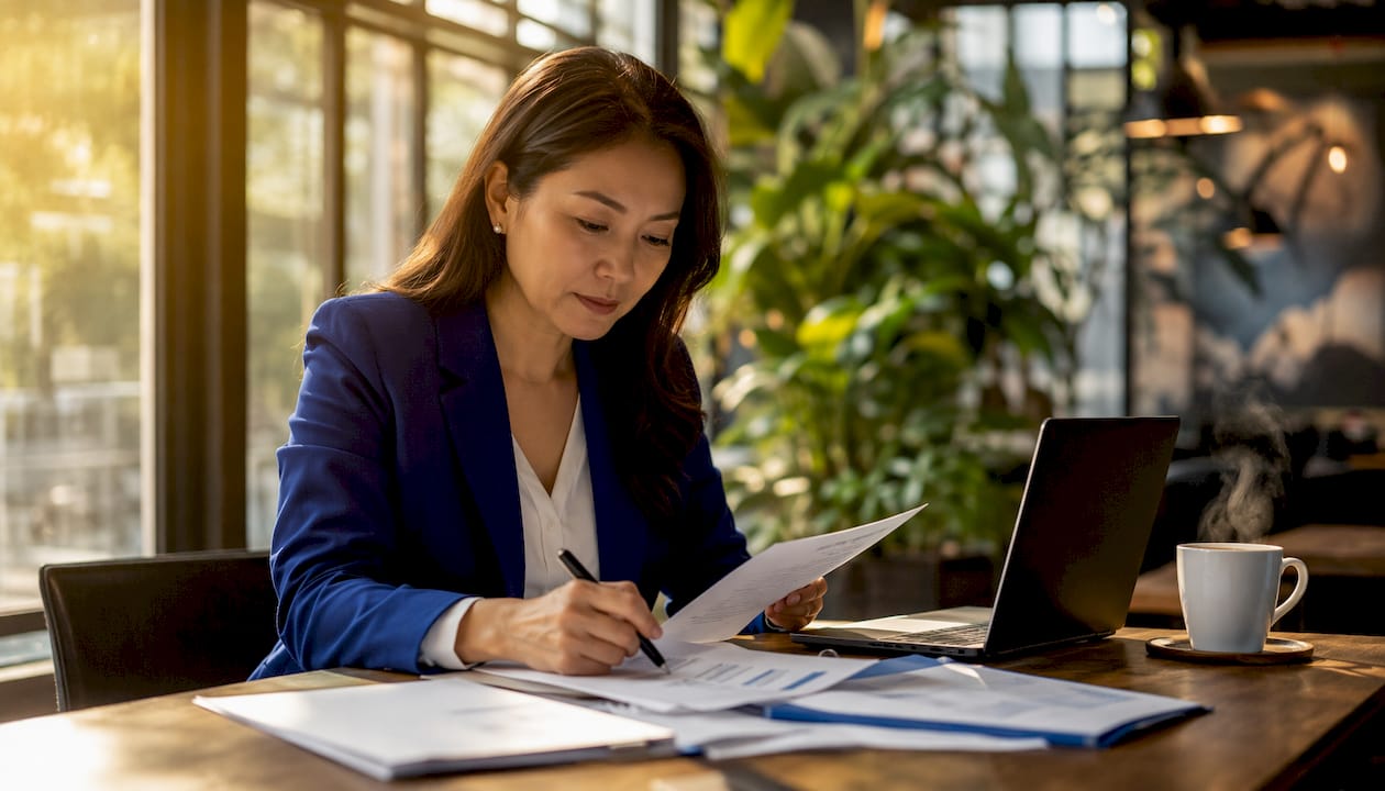 1784617718687_Financial-advisor-reviewing-loan-documents Financial advisor reviewing loan documents