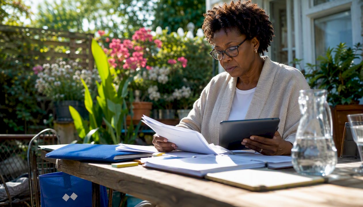 1785642036423_Woman-reviewing-real-estate-equity-data-at-desk Woman reviewing real estate equity data at desk