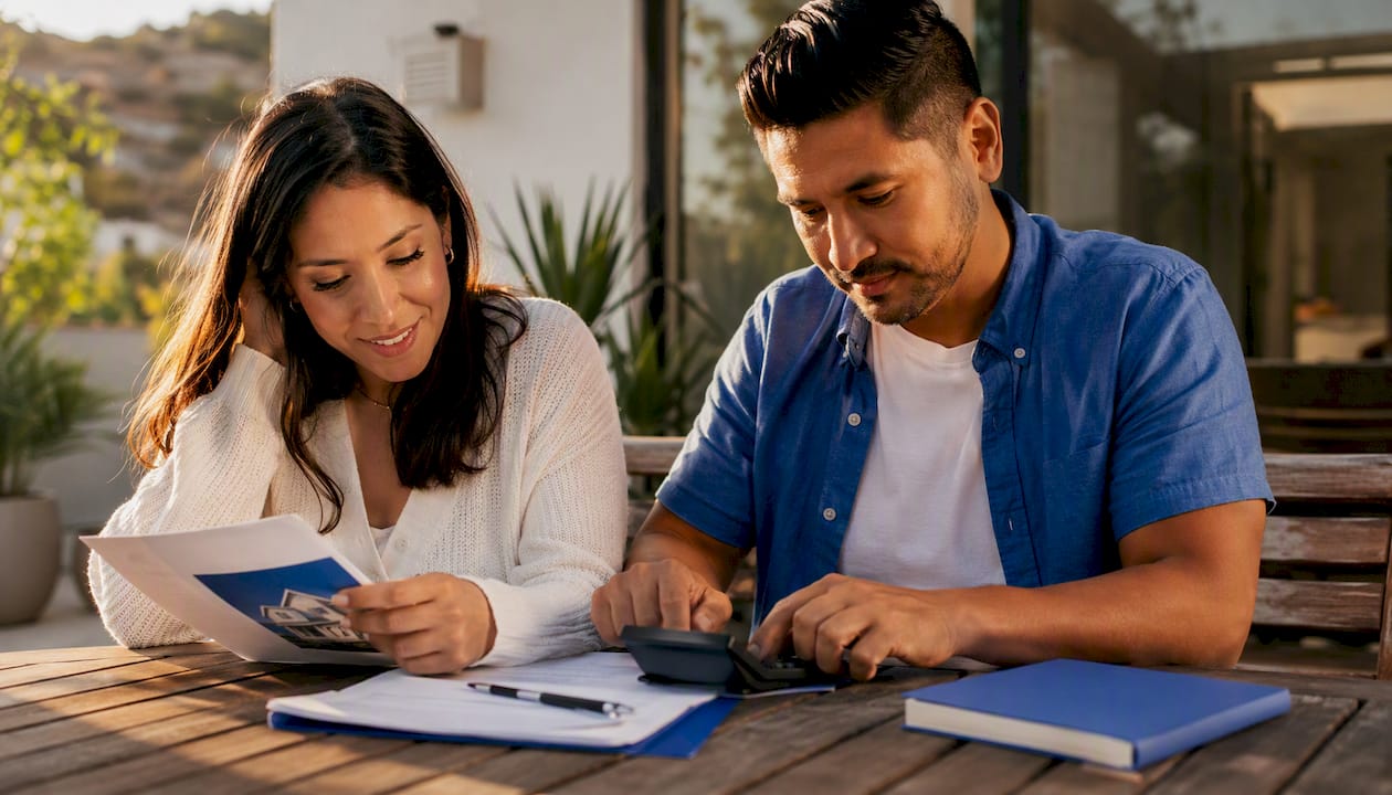 Couple discussing mortgage equity extraction